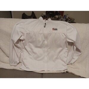 Vtg Olympic Committee Jacket Mens XL White Full Zip Team USA Track Sports